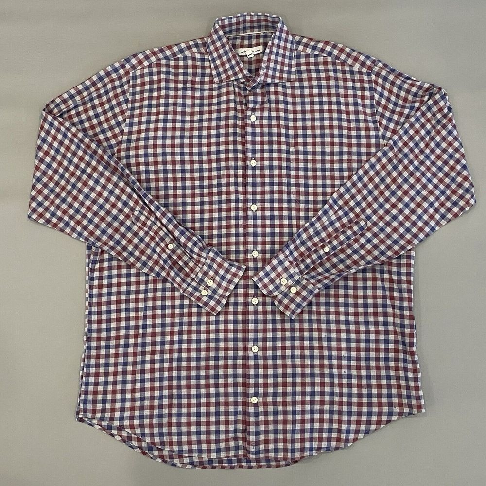 Peter Millar men's Dunbritton Cotton Sport Shirt in British Grey Size Large - Picture 2 of 10